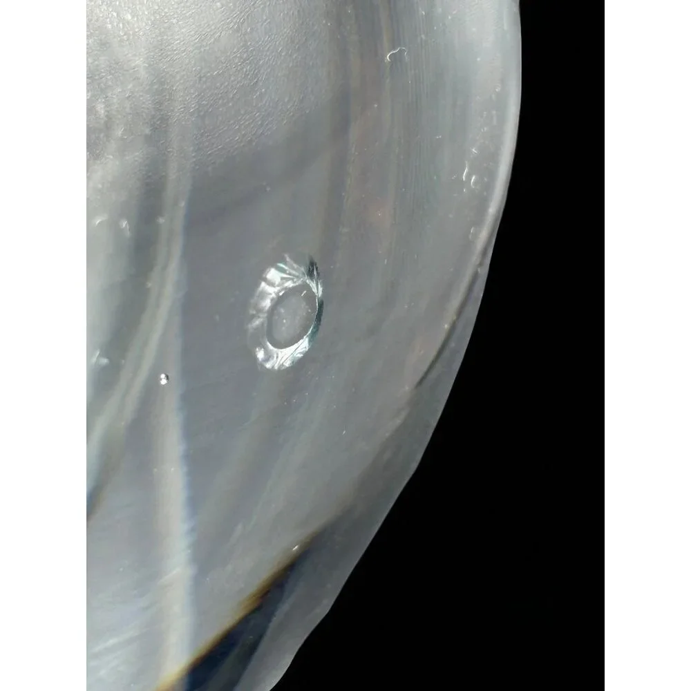 Vintage Clear Glass Oil Lamp Mouthblown Heavy Paperweight 4